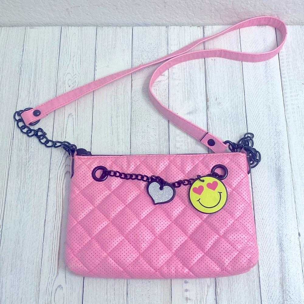 Justice Pink Quilted Crossbody Bag